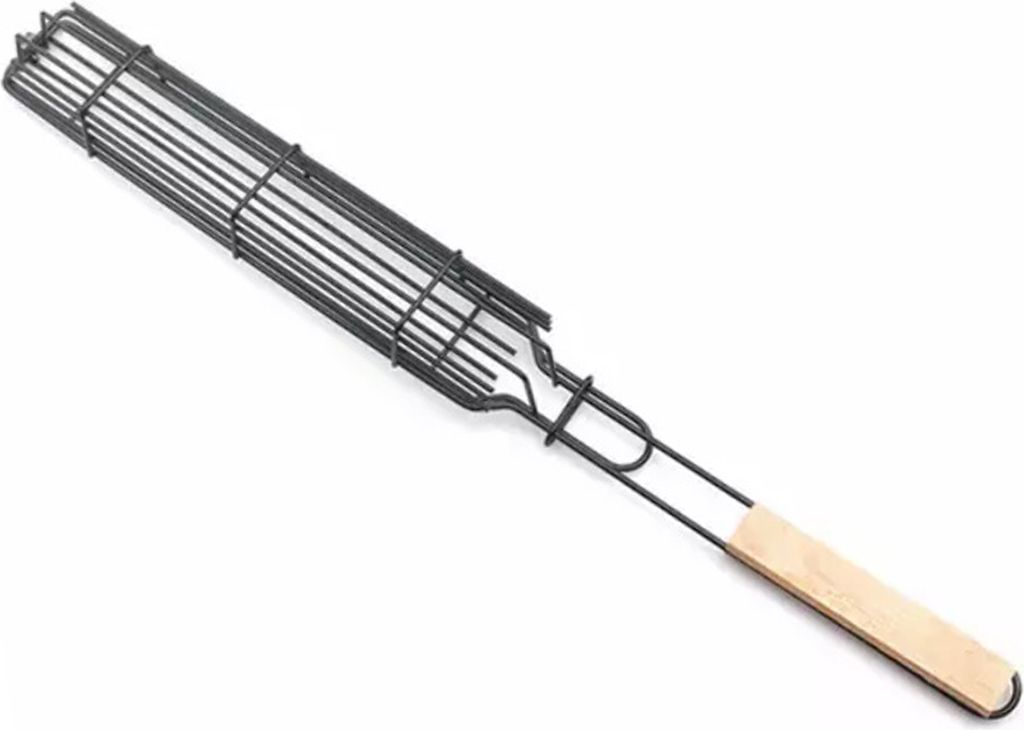 Grillklammer Edelstahl mit verschließbarem Grillrost Rostbeständig Gleichmäßige Hitzeverteilung Mini Grillzange