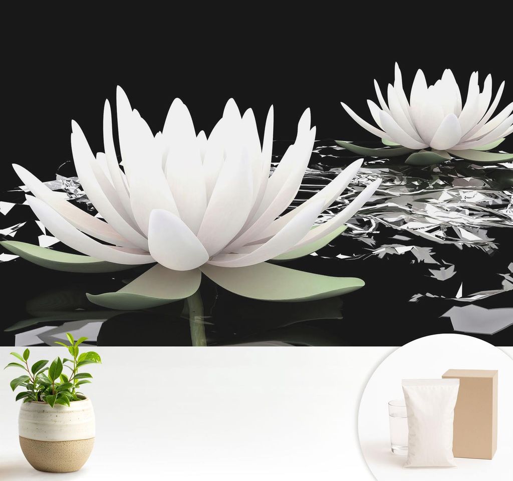 Fototapete - 104x70 cm - Tapete - Wandtapete - Wandbilder - Dekofolie - Tapete Folie - Wand - Dekoration - Wohnzimmer - Wasserblumen