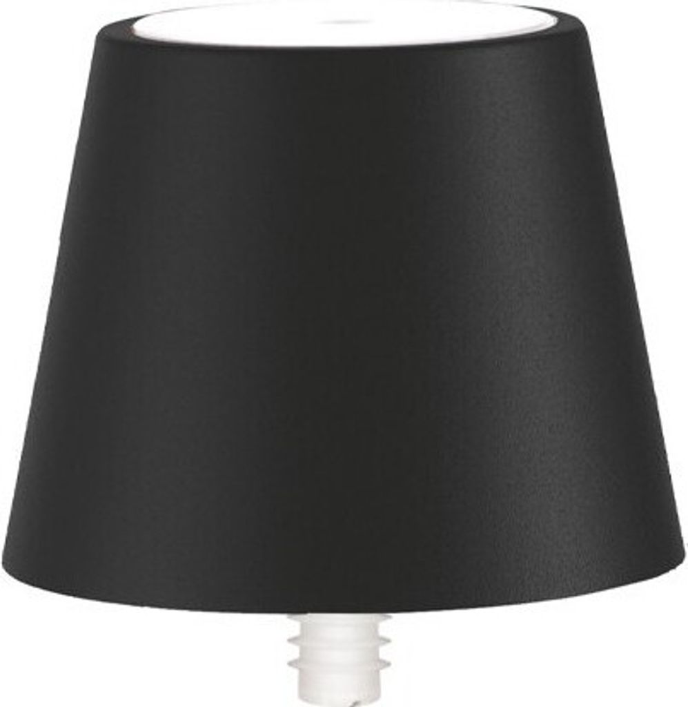 Poldina STOPPER LED-Lampe von Zafferano, wiederaufladbar und tragbar, schwarze Farbe mit einer Akkulaufzeit von bis zu 12 Stunden