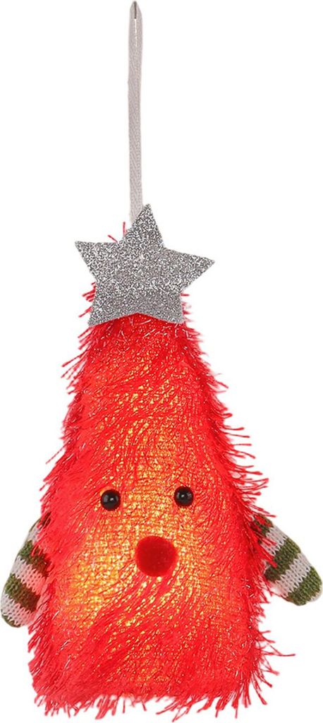Weihnachtsbaumförmige Puppe mit Lichtern, Sternendeko, Weihnachtselement, Tischdeko, Heimdekorationsfigur