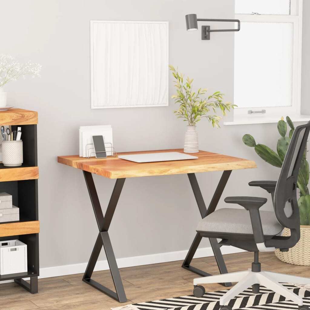 (Design 2026)Tischplatte - elegantes Design - Schreibtischplatte - 80x80x3,8cm Massivholz Akazie Baumkante Promotion652702 - Tischplatten