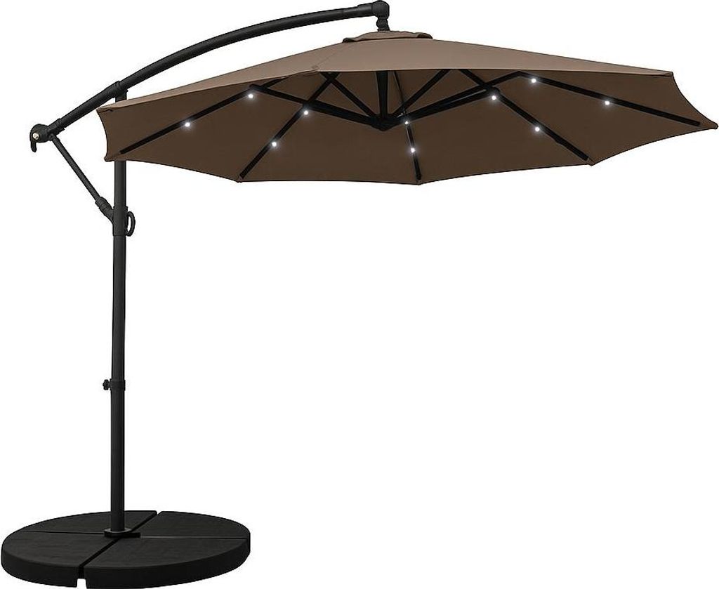 Garten Sonnenschirm Houseland Mavex mit LED Beleuchtung 300 Produktbild 