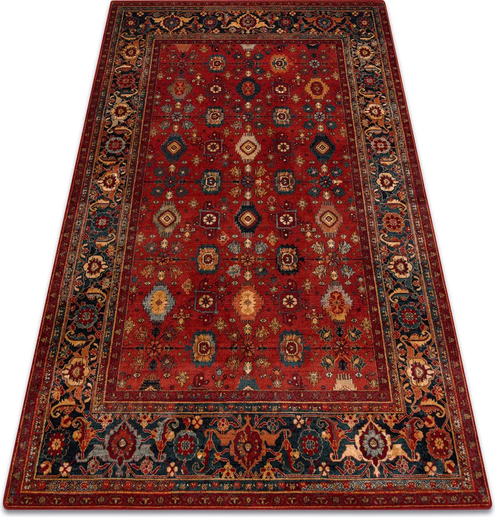 Grand tapis laine rouge rubis 170x235 cm OMEGA PARILLO résistant