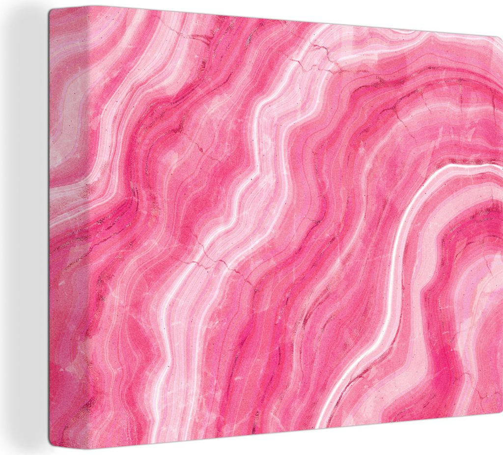 MuchoWow® - Leinwandbilder - Achat Geode - Rosa - Kristall Produktbild 