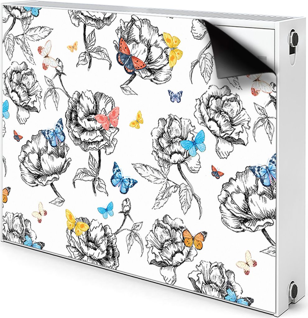 Magnet Heizkörperabdeckung Heizkörperverkleidung Verkleidung Abdeckung 90x60 cm - Schmetterlinge
