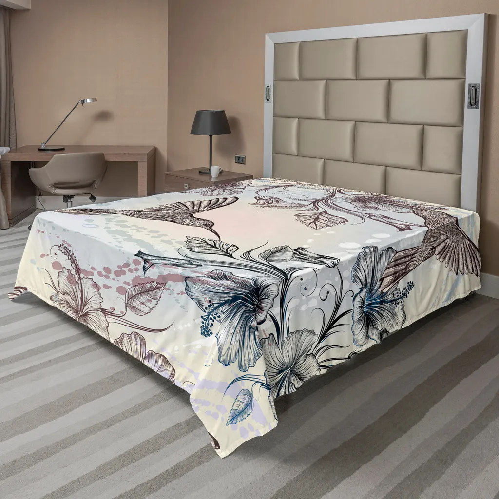 Lenzuolo ABAKUHAUS Kolibri Verde Acqua 260x228 cm - Design Romantico