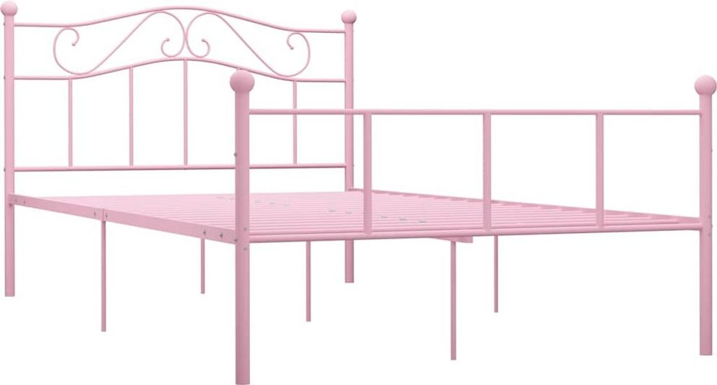 vidaXL Postelový rošt růžový kov 140×200 cm Obrázek produktu 