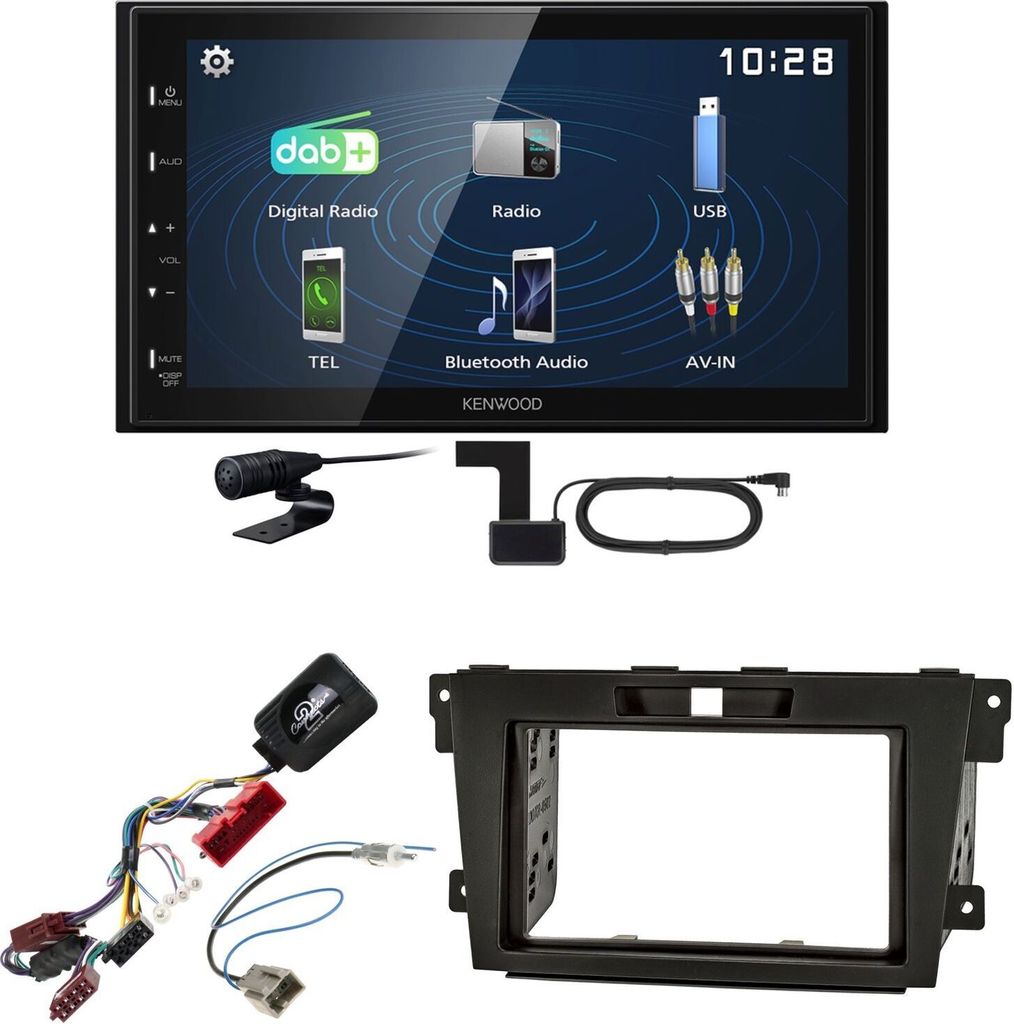 Kenwood DMX129DAB DAB+ Bluetooth USB Einbauset für Mazda CX-7