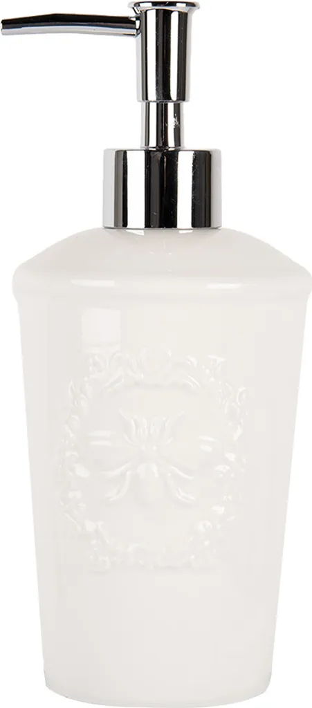 Dispenser Sapone Bianco Vetroceramica 325 ml Clayre & Eef Shabby