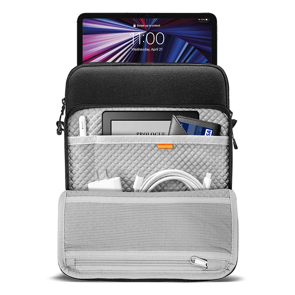 Sacoche tablette 12.9 pouces avec compartiment organisé pour pro noir