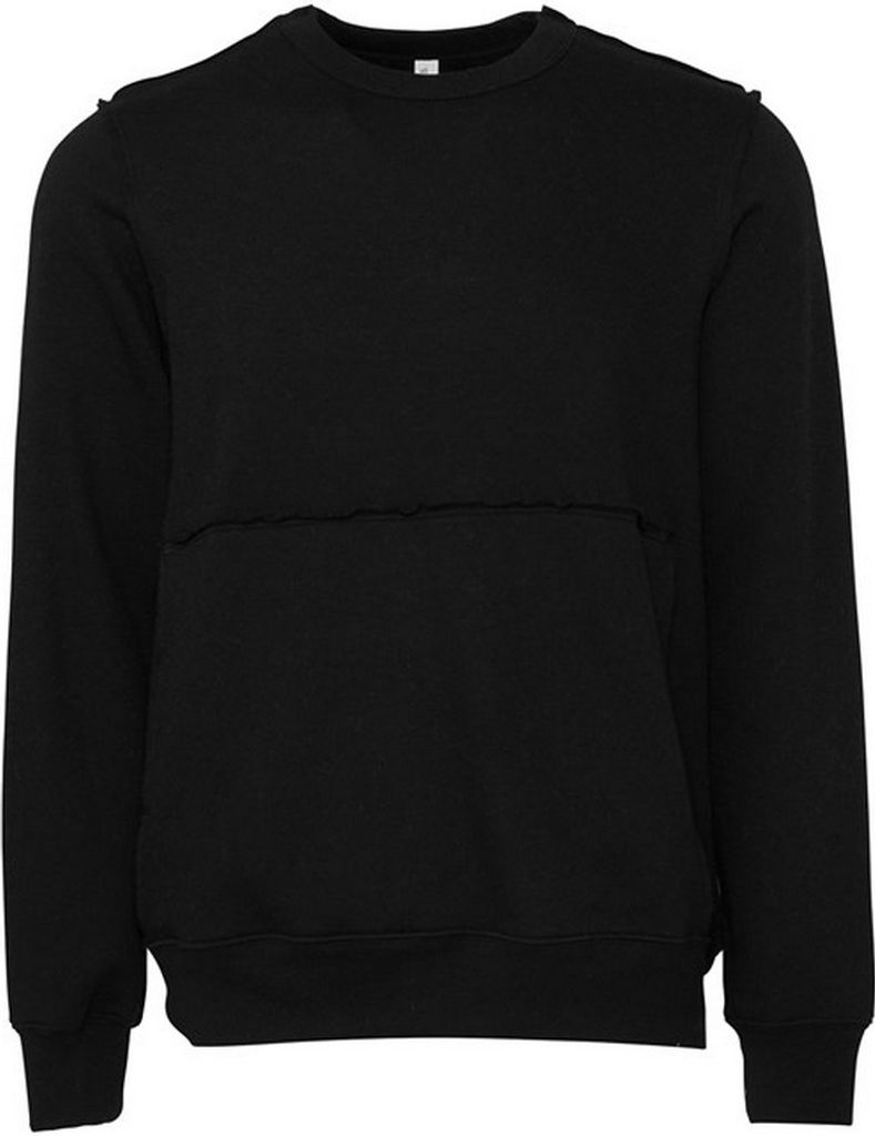 Bella + Canvas - Pullover, Rohe Nähte für Herren/Damen Uni RW7799 (L) (Schwarz)