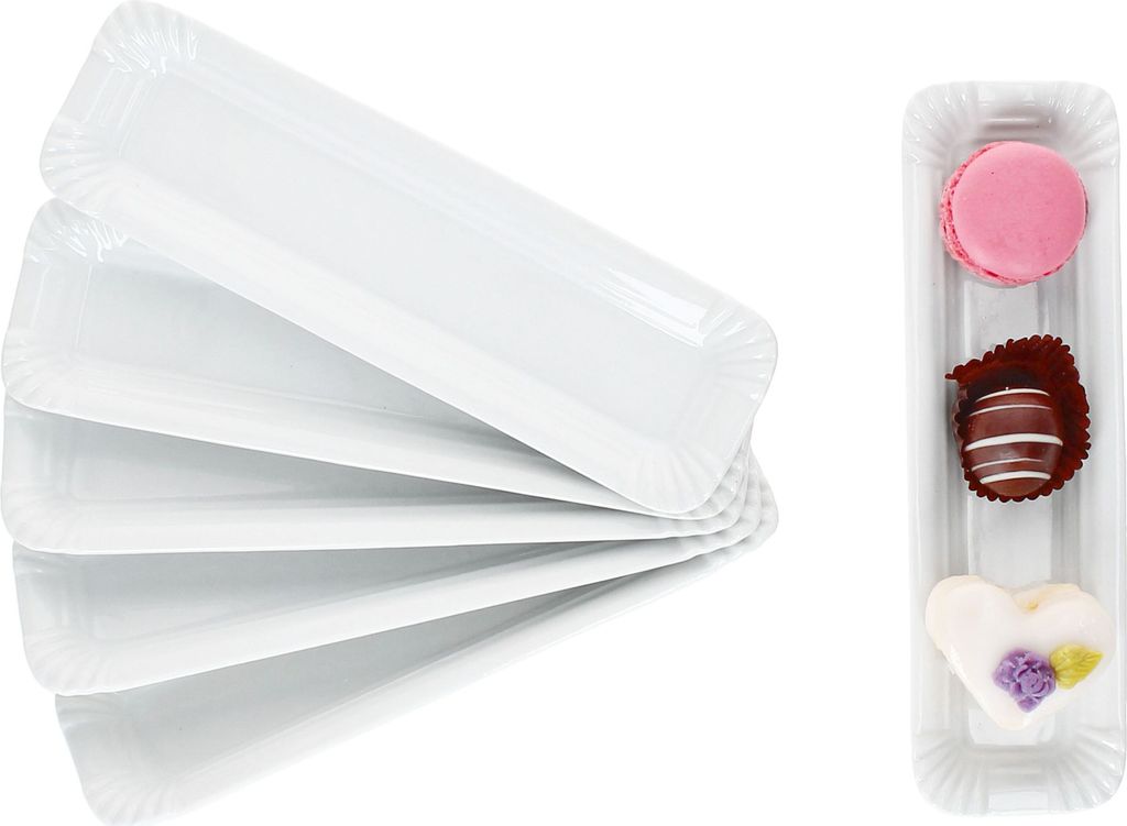 6x Pur Pappteller aus Porzellan 20,2x6cm weiß Produktbild 