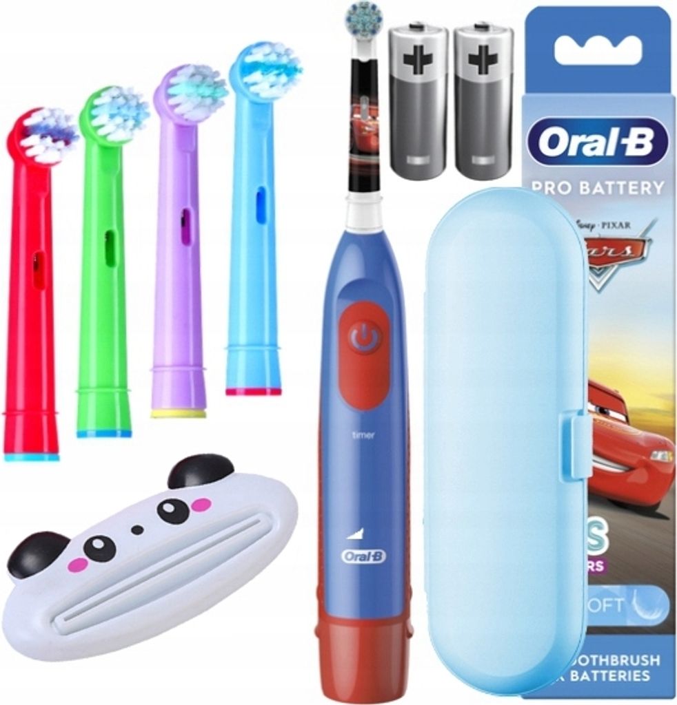 Oral-B | Elektrische Zahnbürste - Cars - Kinder - mit 4 Aufsätzen - Spaß beim Zähneputzen