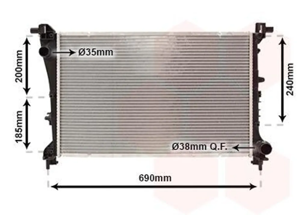 Refroidisseur moteur FIAT TIPO 356 pour remplacement radiateur défectueux