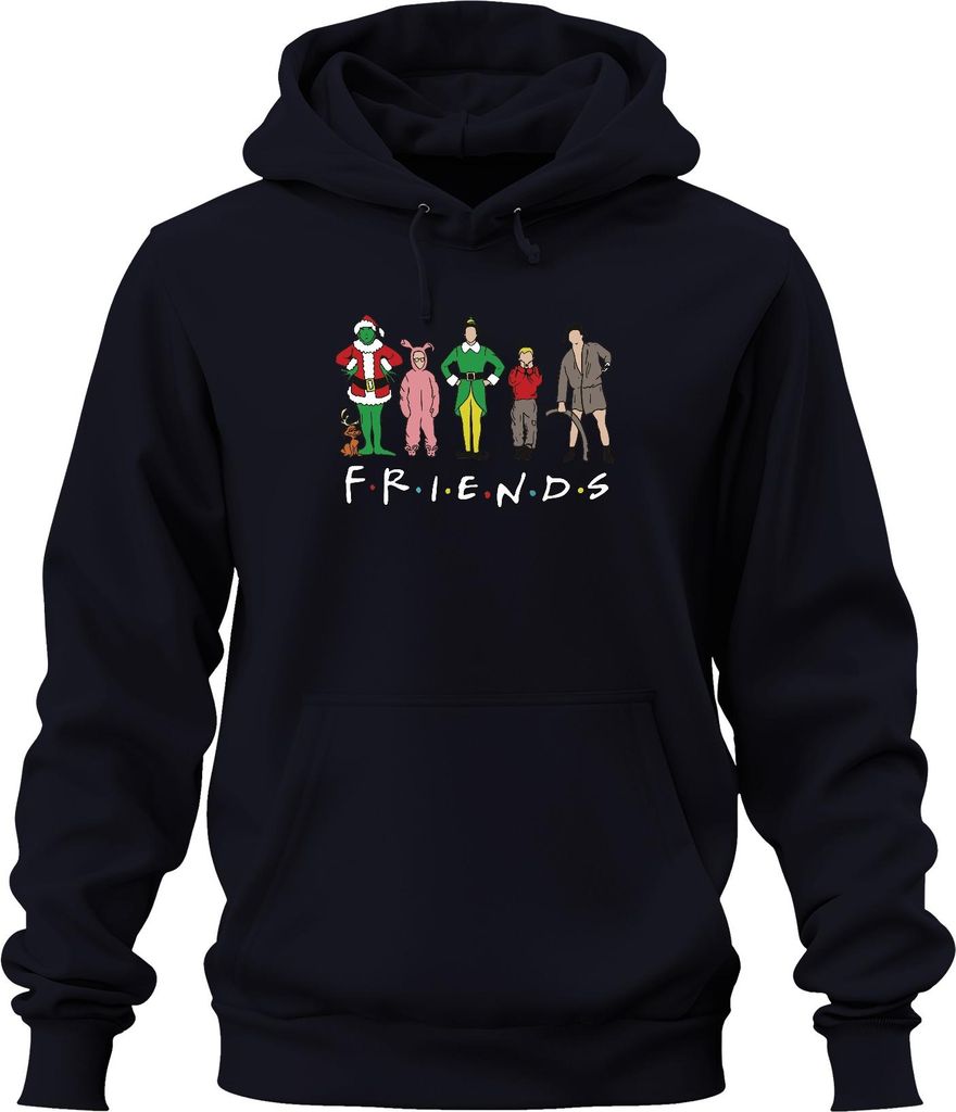 Friends Weihnachtsfilme Cartoon - Weihnachten Christmas Xmas Uni Hoodie Kapuzenpullover, Navy, S