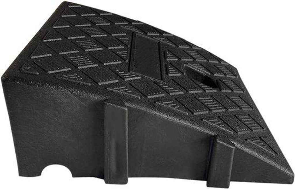 Klebebandlose Stufige Oprijplaten - Drempelhulp Oprit - Hindernisse Überbrücken - Antirutsch Rasterdesign - 25x27x11cm oder 25x27x13cm - Schwarz