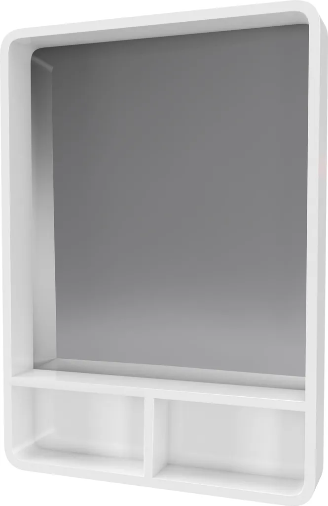 Miroir salle de bain 50x70 cm pour petit espace avec tablettes de soin