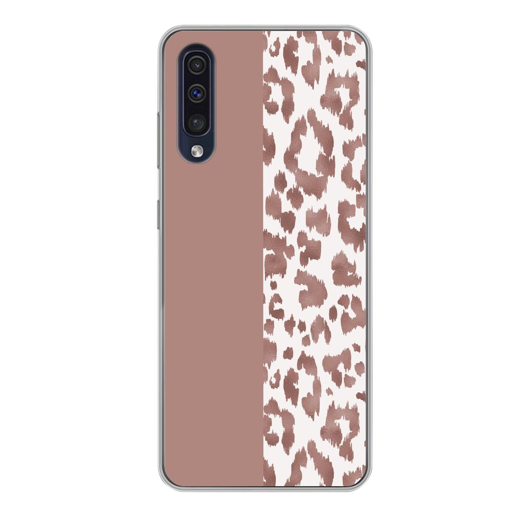 MuchoWow Handyhülle Schutzhülle Hülle für Samsung Galaxy A50 Tiermuster - Rosa - Tiere Silikon Softcase Handy Hülle - Mobiltelefonhülle
