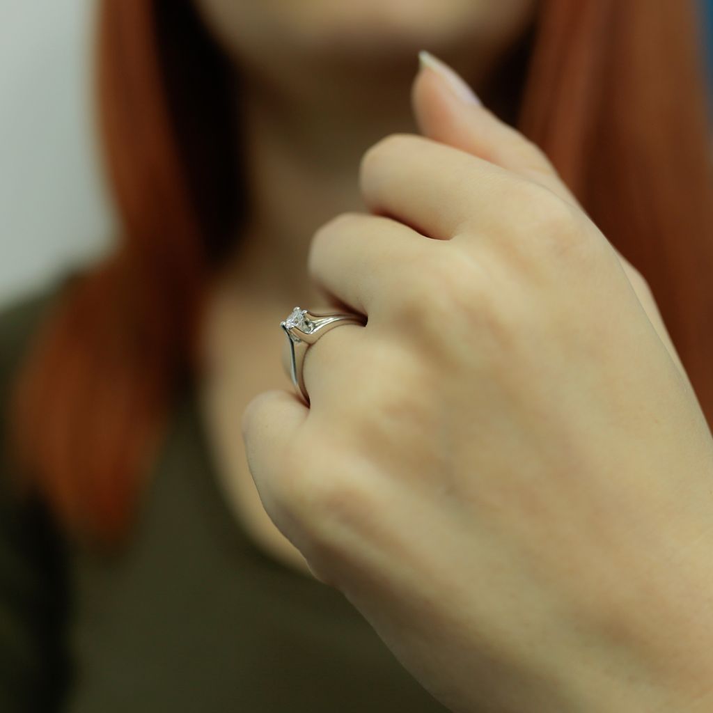 0,26 Carat Diamant Solitär Ring Antragsring 14 Karat Weißgold
