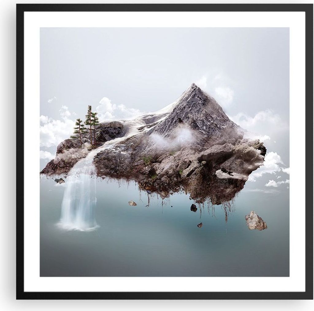 Gerahmtes Poster - Schwarzer Rahmen - Umwelt Natur - 60x60 cm - Wand Bild - Wanddeko - Wandbilder - Kunstposter - Wandposter - Bilderrahmen - Bilde...