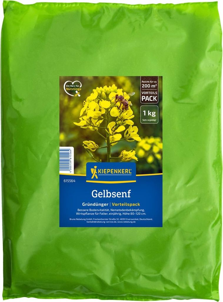 Kiepenkerl Gründüngung Gelbsenf Sinapis alba für 200 m² 1 Produktbild 