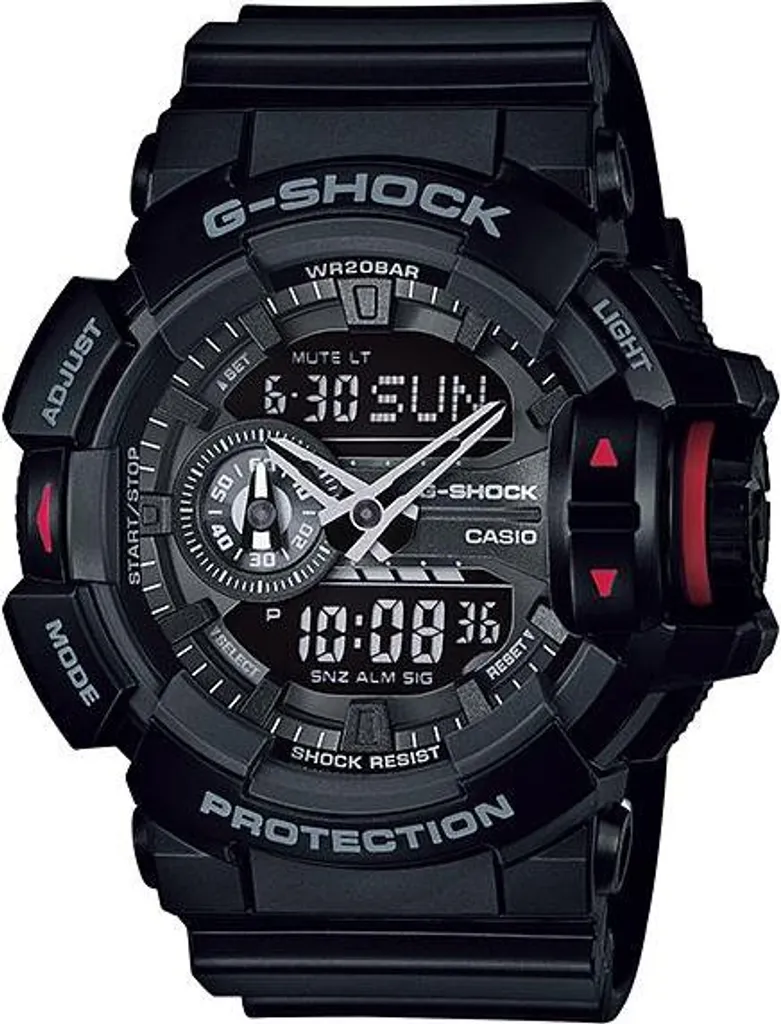 G-SHOCK GA-400-1BER - Montre de sport noire idéale pour outdoor et survie