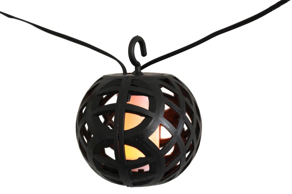 KYNAST Fireball Scultura Luminosa Da Giardino A LED - Ovale 93 Cm, Effetto Fiamma Arancione, Ricaricabile A Energia Solare
