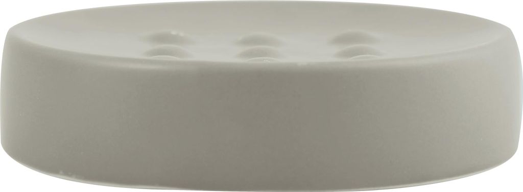 Spirella Seifenschale Steinoptik dekorative Badausstattung Seifenablage "Tube" Maße: 11 x 11 x 3 cm - Taupe matt