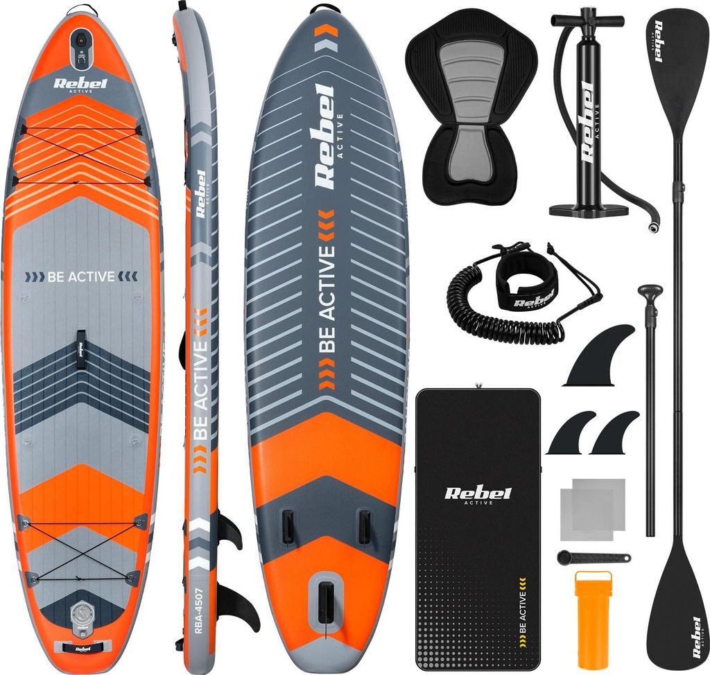 Aufblasbares SUP-Board mit Schwimmsitz 335 cm Paddelset Rebel