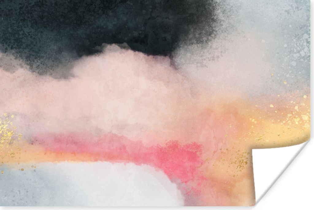 MuchoWow Poster Malerei - Abstrakt - Design 90x60 cm - Schlafzimmer