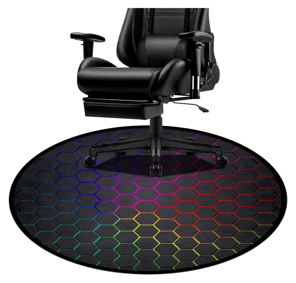 Gaming-Stuhlmatte, 119,4 cm, für Hartholzboden, rutschfeste Bürostuhlmatte für Teppich, Schreibtischstuhl, Bodenschutz für Büro und Spielzimmer