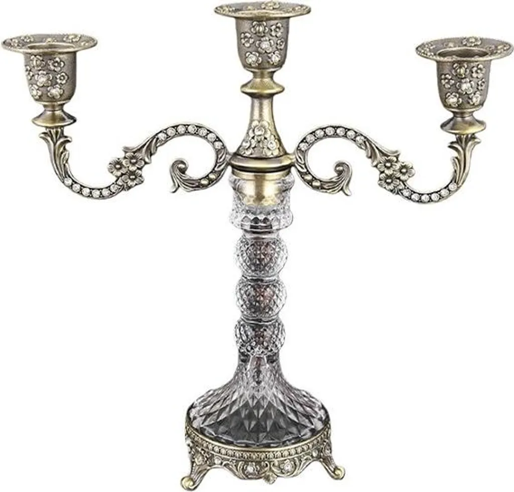 Chandelier à trois têtes INF en alliage de zinc élégant coloris bronze