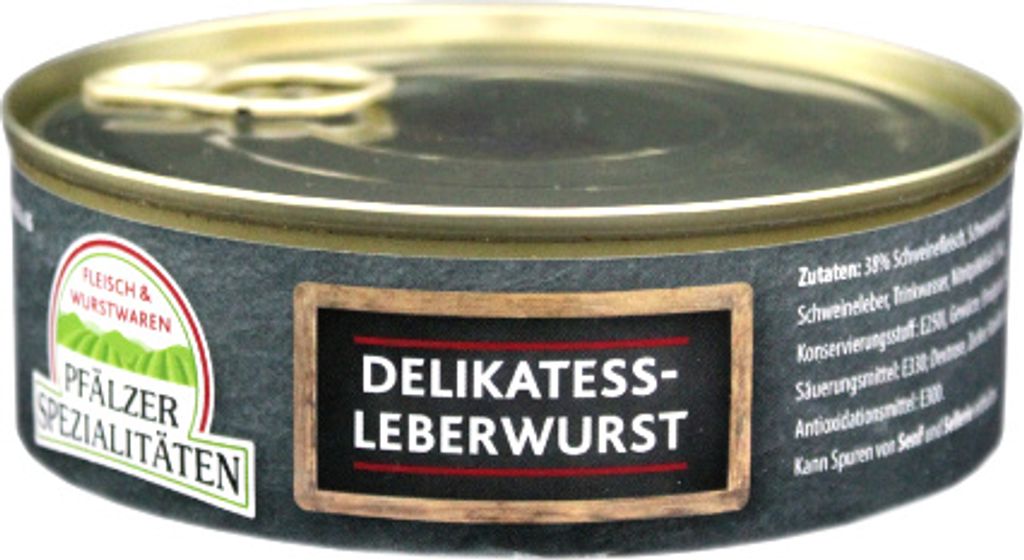 Pfälzer Spezialitäten Delikatess Leberwurst Vollkonserve Produktbild 