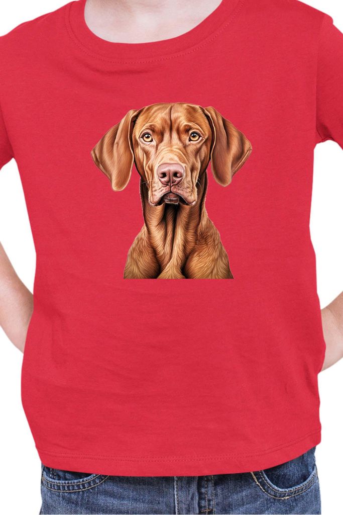 Kinder T-Shirt Dogs Breeds Vizsla Dog Breed 005, 9-11 Jahr - 140 / Rot
