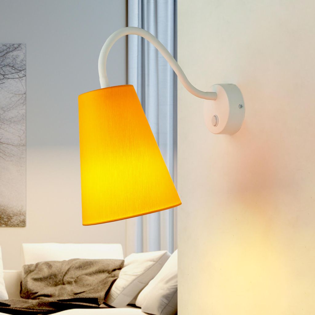 Kinderzimmer Wandlampe mit Schalter verstellbar Orange Weiß Leselampe Wandleuchte Kinderlampe
