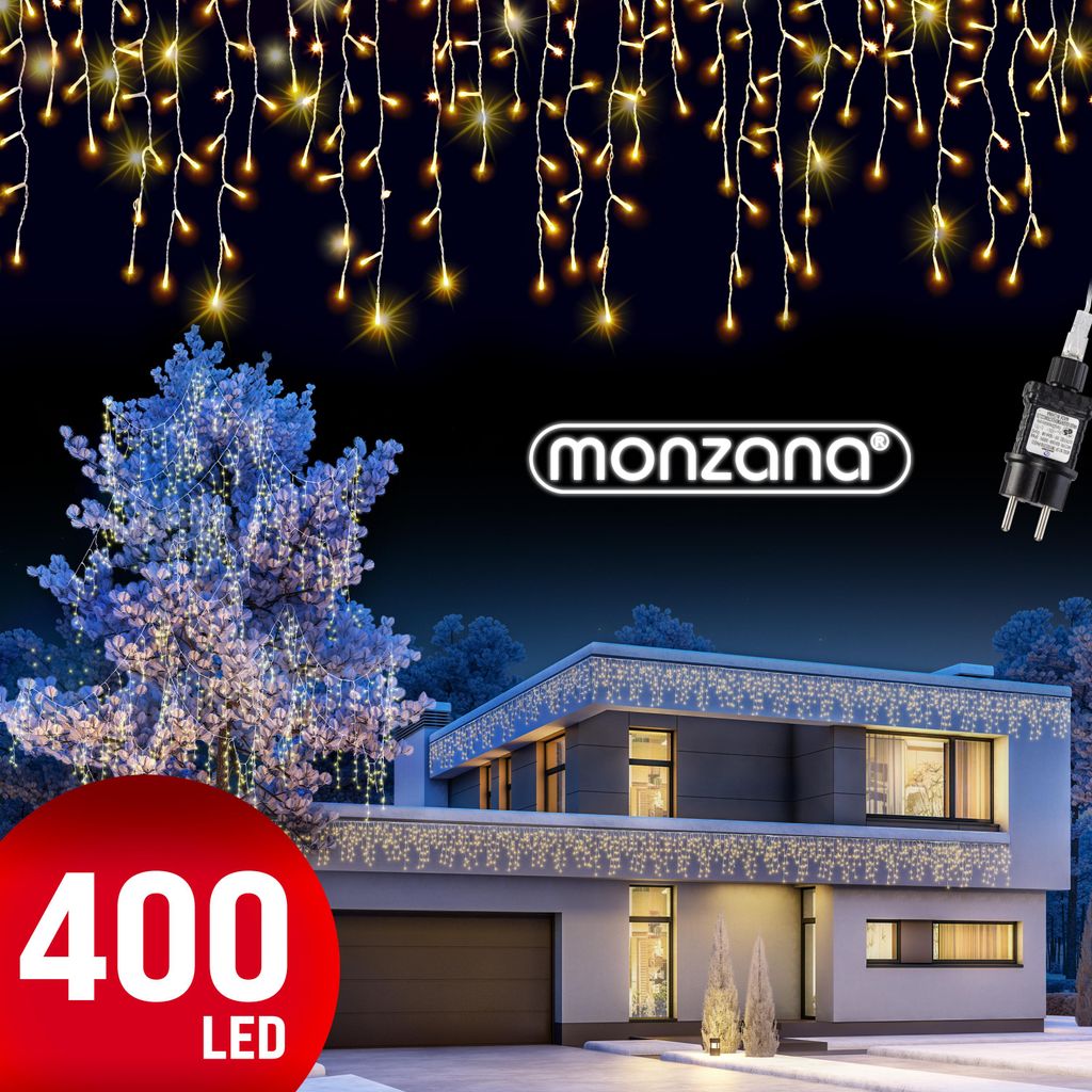 Monzana Guirlande lumineuse 400 LED 15m illumination Blanc Image du produit 