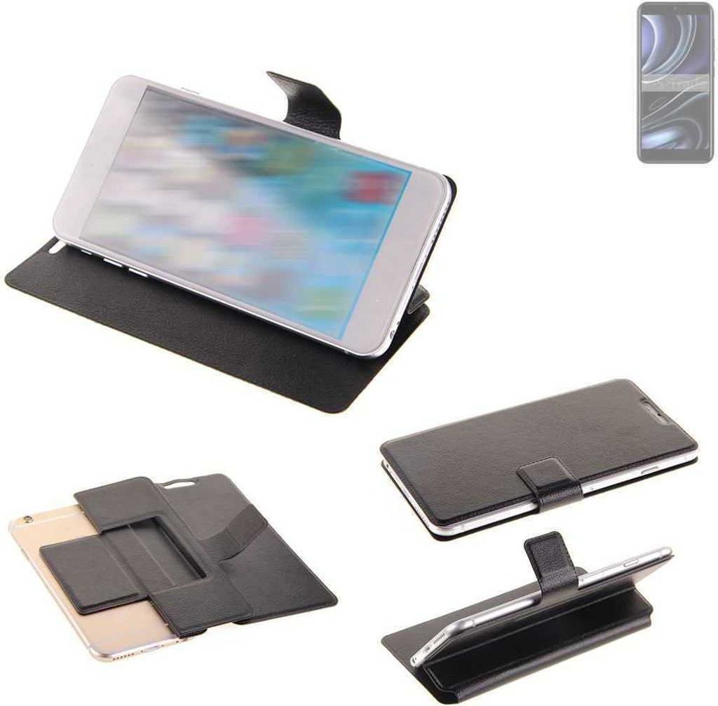 K-S-Trade Schutzhülle kompatibel mit BLU J8L Schutzhülle Flip Cover Klapphülle Wallet Case Slim Handyhülle bookstyle schwarz