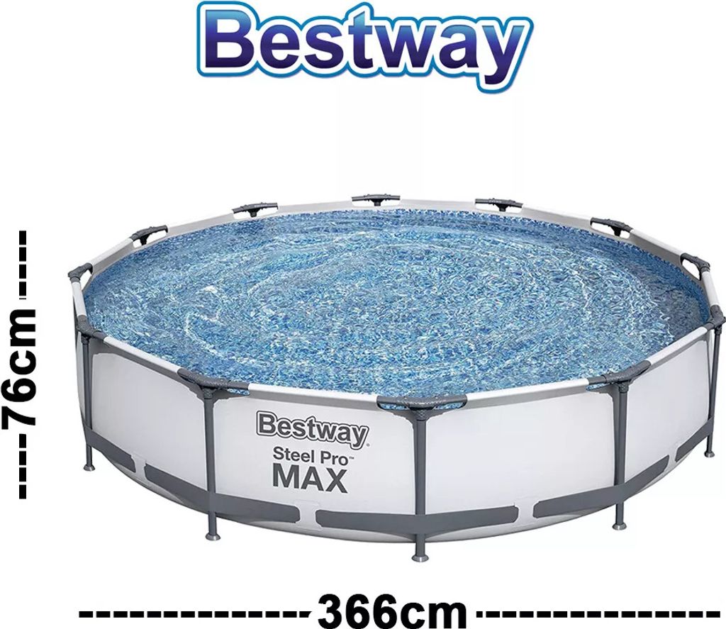 Steel Pro MAX framezwembad 366 x 76 cm, rond, 12 voet, Productafbeelding 