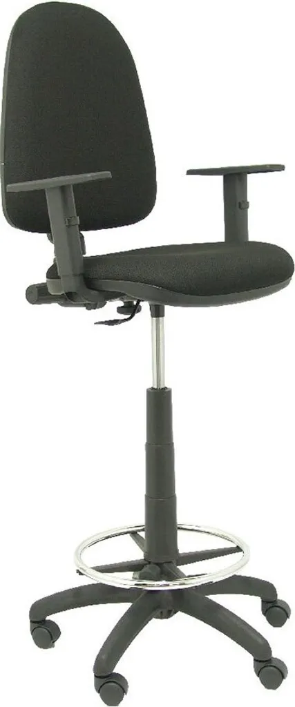 Tabouret noir Ayna Bali avec bras réglables - Siège de bureau ergonomique