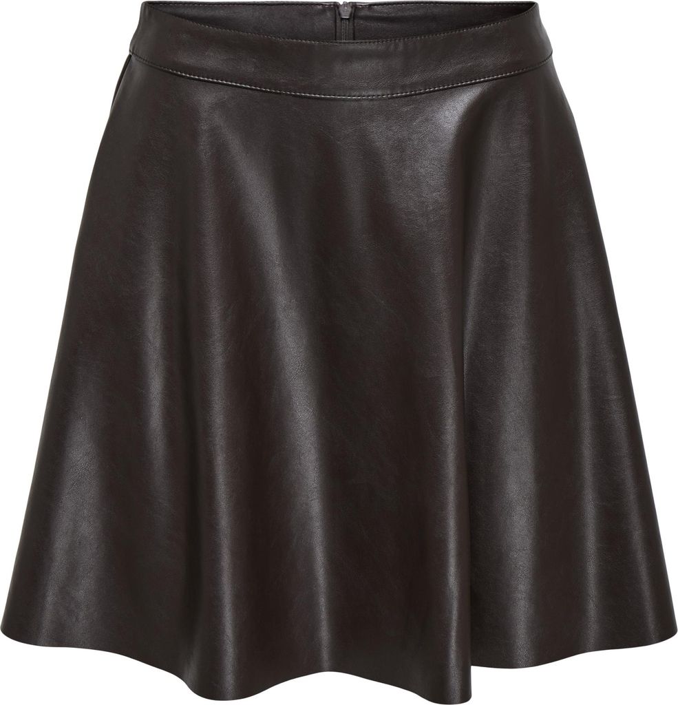 ONLUNA FAUX LEATHER FLARED SKIRT OT Black Coffee S