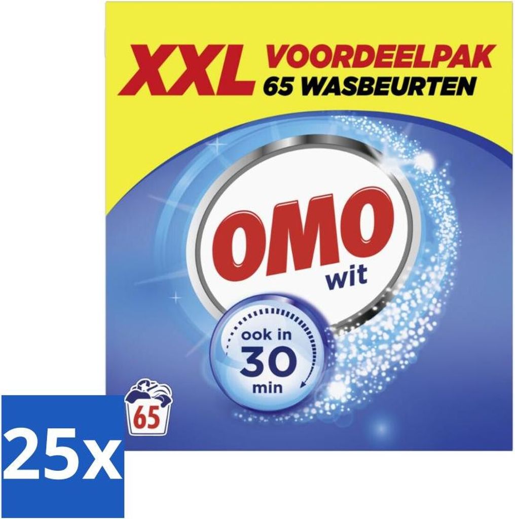 OMO Waschpulver Weiß 65 Waschgänge 3,835 kg - Vorteilspack - 25 Stücke