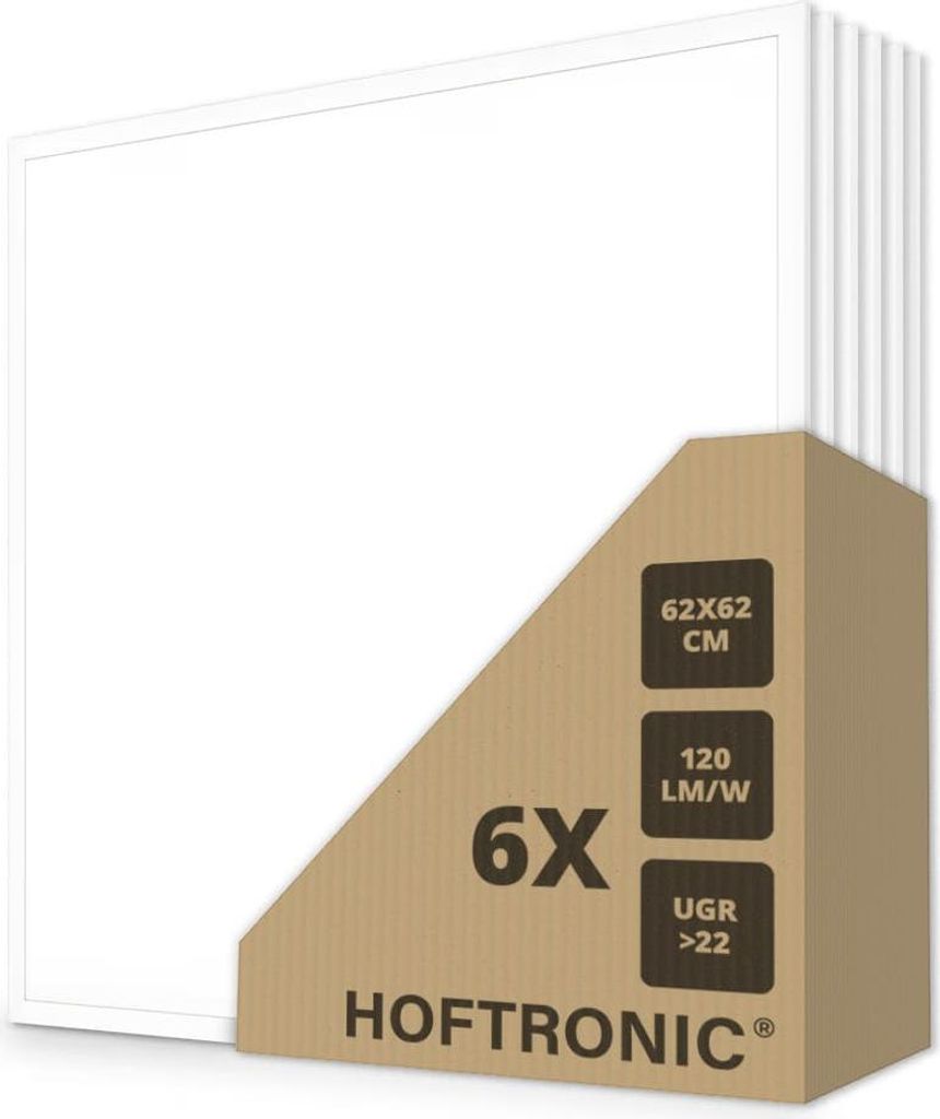 hoftronic LED-Panel 62x62 cm 36W 4320 lm 4000K UGR22 flimmerfrei Philips-Treiber