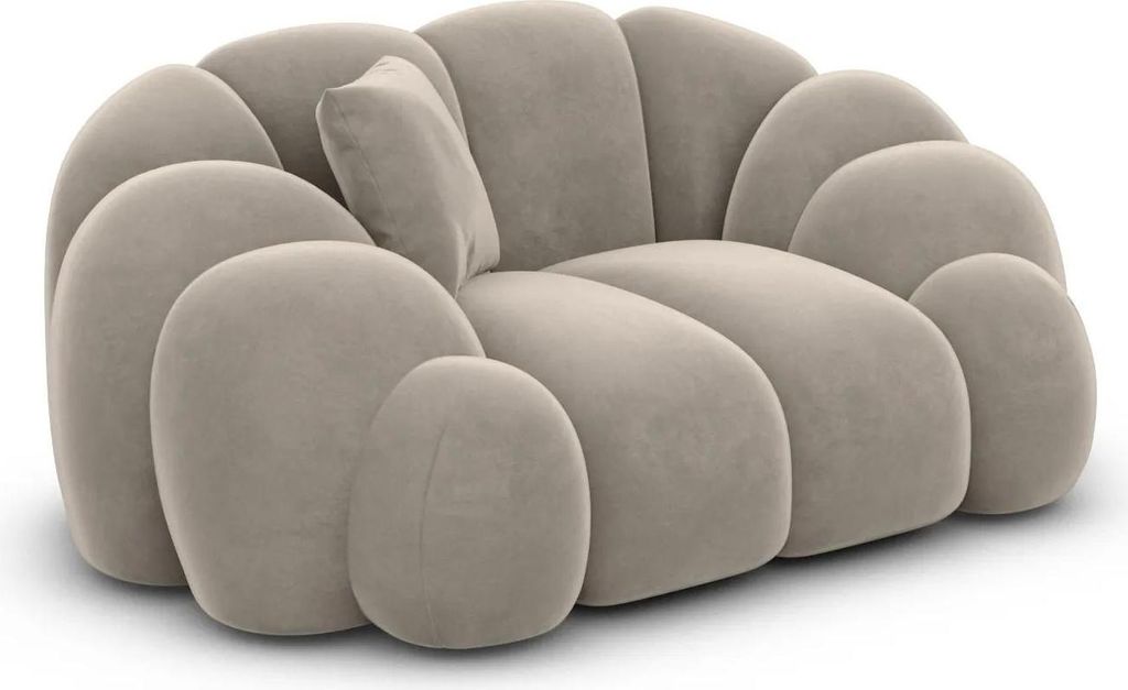 Samtstoff Sessel Liora Taupe
