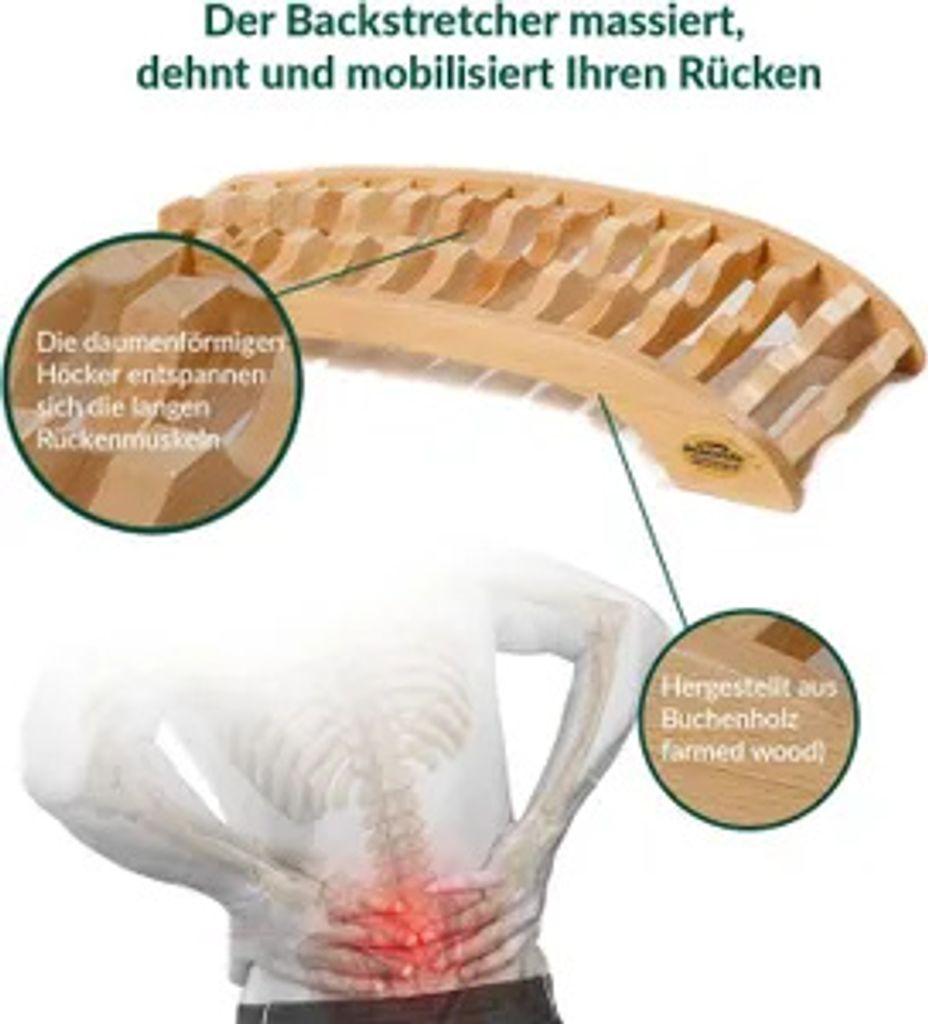Backstretcher Original - Rückenstrecker aus Buchenholz - Produktbild 