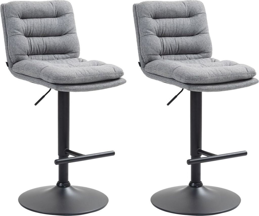2er Set Barhocker Damar Stoff schwarz grau