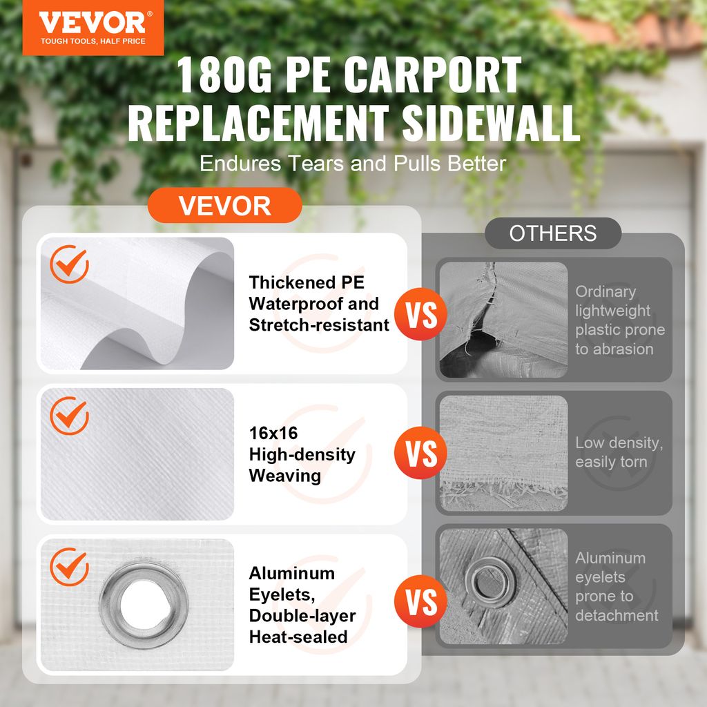 VEVOR garážový stan 3 x 6 m, stanová garáž, vodotěsný a Obrázek produktu 2
