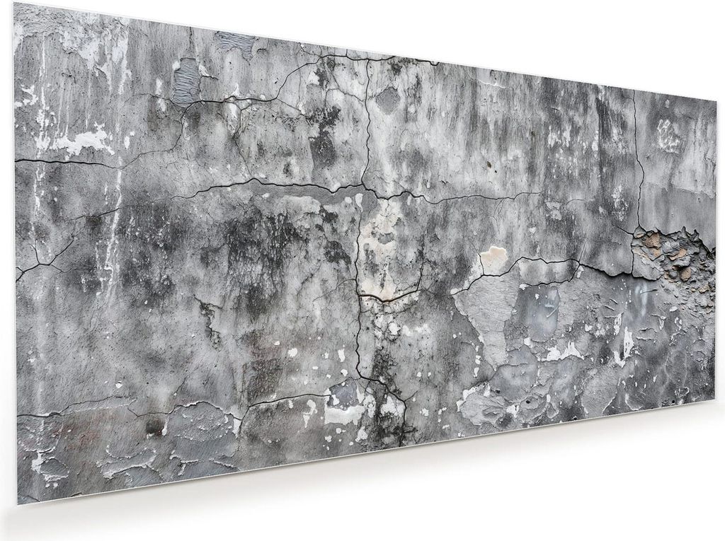 Glasbild 80x40cm in XXL für Wohnzimmer, Schlafzimmer Motiv Gealterte Wandoberfläche