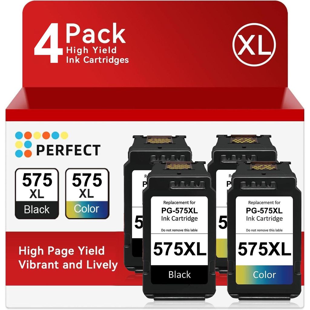 A product shot of a 4-pack of high-yield ink cartridges in their packaging.