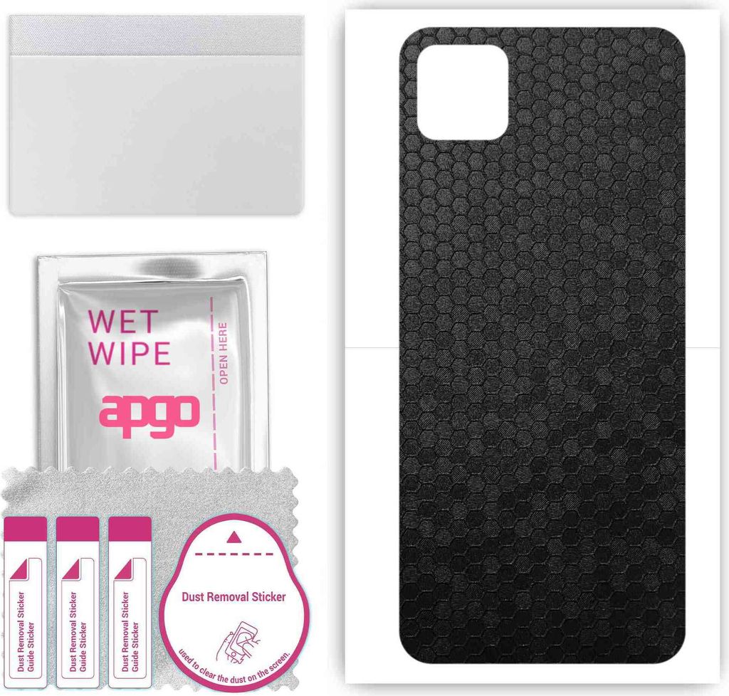 apgo Rückseite Schutzfolie, Skin, kompatibel mit Huawei Enjoy 20 5G, Hinten Displayschutzfolie aus Vinylfolie, kratzfest, einfache Montage - Schwa...