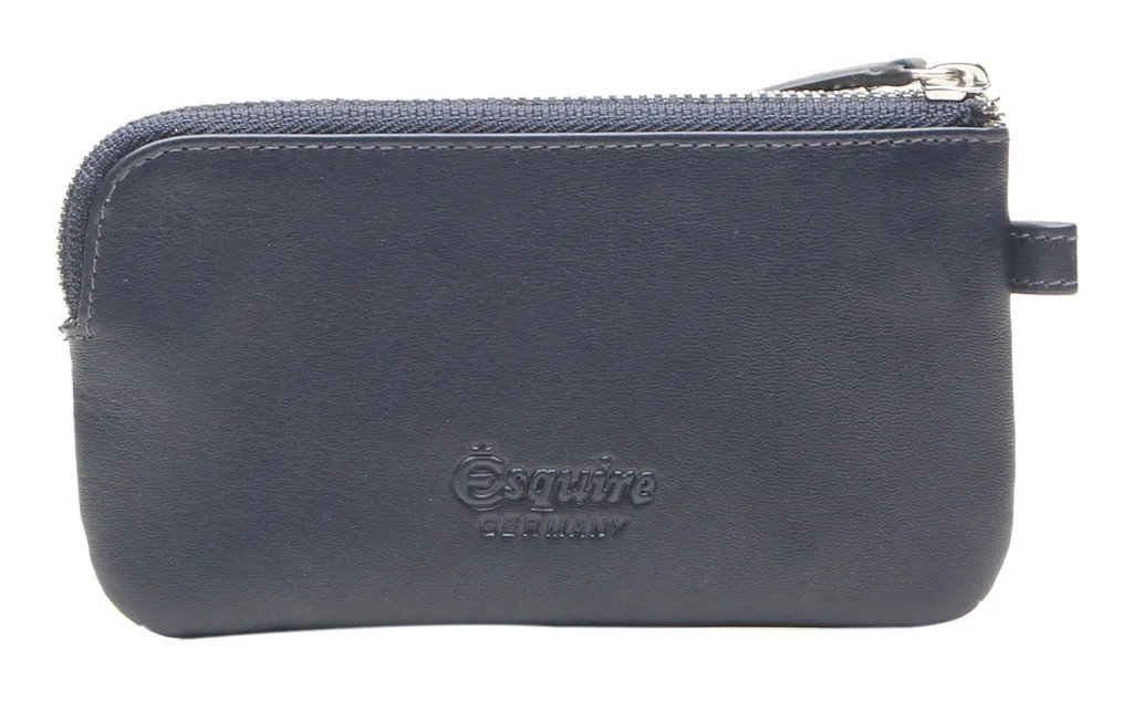 Portachiavi Esquire Viktoria Pelle Navy Blu - Organizzatore con Zip - 3
